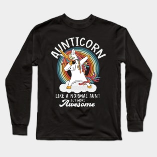 Aunticorn Like A Normal Aunt But More Awesome Long Sleeve T-Shirt